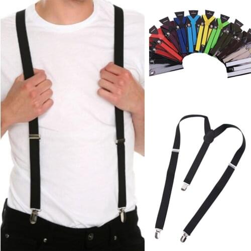 Men Women Adult Suspenders Unisex Jeans Pants Trouser with Clip-on Braces Elastic Suspenders Accessories