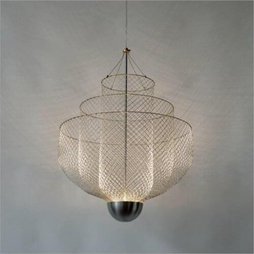 Italys post-modern luxury designer model room restaurant bedroom personality creative metal mesh birdcage chandelier LED