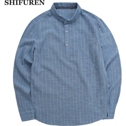 SHIFUREN Men's Striped Shirts