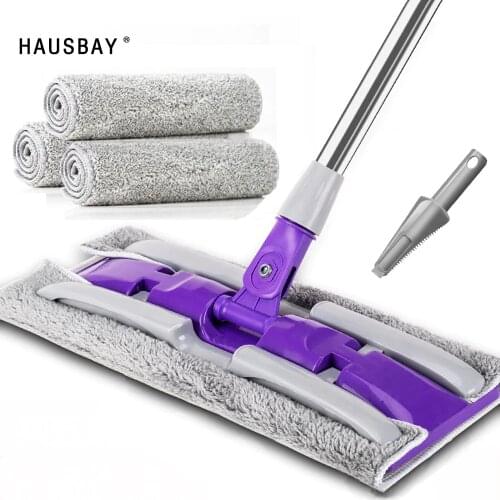 Floor Mop Free Hands Washing Lazy Flat Mop Dry and Wet Floor Cleaning Mop 360 Rotating Cleaning Mop Household Easy Cleaning Tool