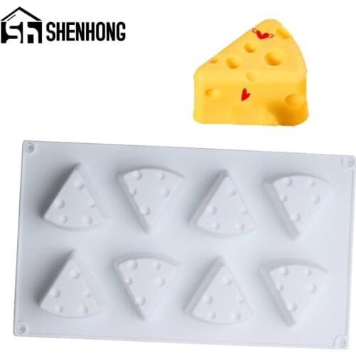 SHENHONG Cheese Shape 8 Cavity Silicone Molds Mousse Mould Cake Mold Muffin Pastry Baking Pan Kitchen Cake Decorating Tools