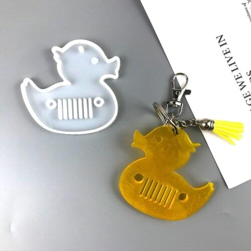 Duckling Keychain Silicone Mold DIY Duck Mobile Phone Pendant Decorative Mirror Crystal Epoxy Resin Mold