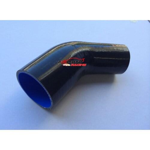 ID 2.5''-2''inch 64mm-51mm 45 Degree Silicone Elbow Reducer Intercooler Hose BLACK