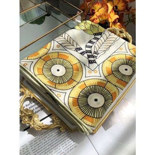 Jungle series light luxury gold leopard autumn winter silk wool scarf women big square scarf silk wool scarf shawl dual-use