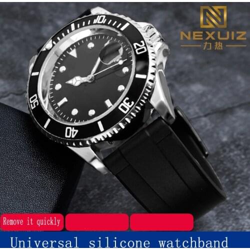 Waterproof and dustproof silicone watch strap universal watchband 20 22mm mens watch silicone watch chain Quick release style
