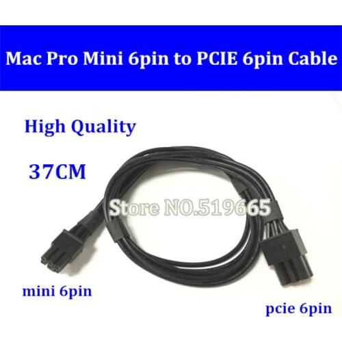 High Quality Mini 6-Pin to PCI-E pcie 6Pin PCI Express Power Cable for MacPro G5 TITAN Graphic Video Card Black 18AWG 37CM