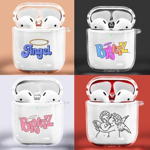 2021 Brand Doll Bratz Letters Angel Baby Protective Headset Cover for Apple Airpods 1/2 Bluetooth Earphone Clear Case Headphone