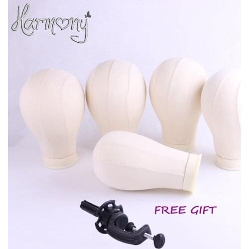 1 piece/lot ) HARMONY 21"22"/23"/24"/25" Black Poly Canvas Block Head Covered Styrofoam Canvas Cork Foam Head for Wig Making