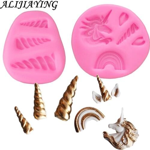 1Pcs Unicorn Animalsl Silicone Mold Fondant Mould Cake Decorating Tools Chocolate, Gumpaste, Sugarcraft, Kitchen Gadgets D1144