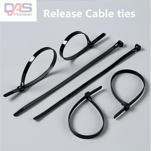 100pcs 7x200 Releasable/reusable Plastic Zip Cable Wire Tie For Organization/Management