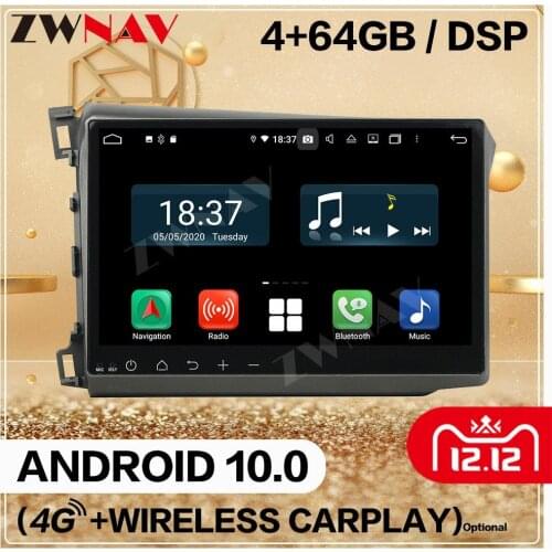 128GB 2 Din For Honda Civic 2012 2013 2014 2015 Android 10 Carplay Multimedia Player Audio Radio GPS Navi Head Unit Auto Stereo