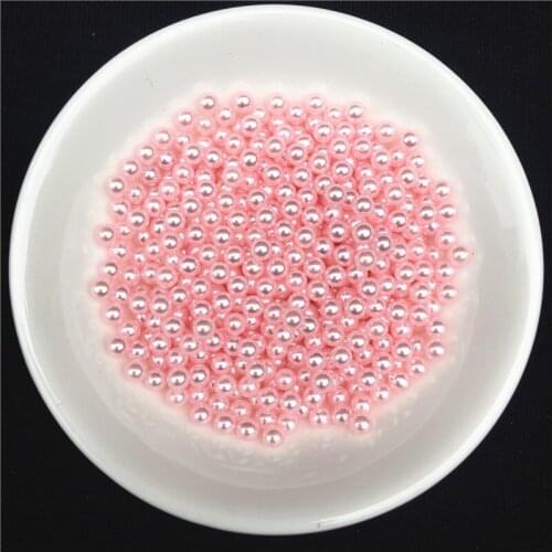2.5/3/4/5/6/8mm Light Pink ABS Pearls Round Acrylic Imitation Pearl Beads for Jewelry Making /Nail Art /Phone Decorate Pearl