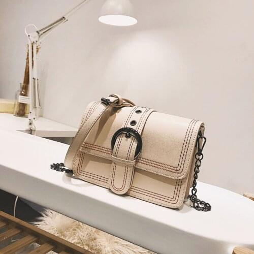 2019 Fashion Woman Handbag Pu Small Square Bag Ladies Chain Shoulder Bag Wild Simple Messenger Bag Ladies Hand Bags Purse