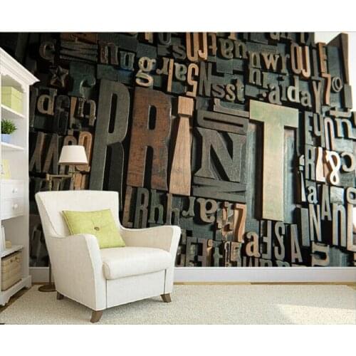 Custom 3 d stereoscopic wallpaper, solid English letters used in the sitting room the bedroom TV KTV wall vinyl papel DE parede