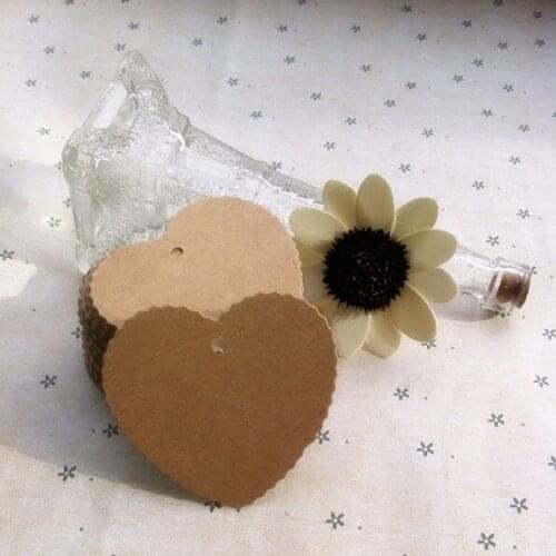 500PCS/lot 58X55mm heart blank tags, Kraft Paper