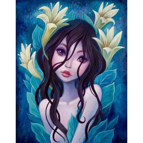 5D Diy Diamond Painting Kits Cartoon Girl Portrait Full Round With AB Dirll Embroidery Mosaic Kit HD Quality Handmade Products