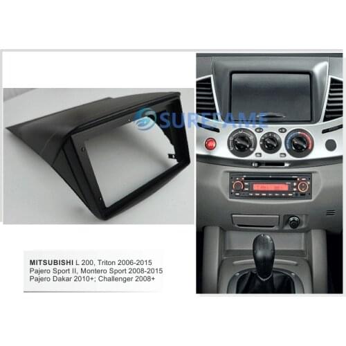 9 inch Car Fascia Radio Panel for MITSUBISHI L200, Triton 2006-2015 Dash Kit Install Facia Console Bezel Adapter 9inch Plate