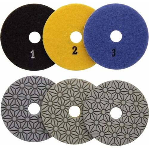 Wet Diamond Polishing Pads 4 Inch 3 STEP Set Stone Granite Marble Diamond Abrasive Tools