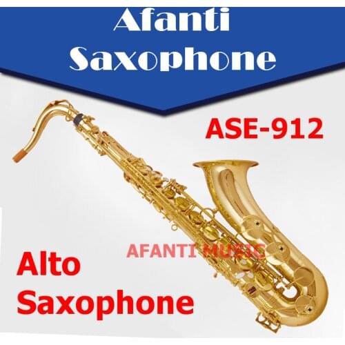 Afanti Music Eb Brass body Gold Lacquer Alto Saxophone (ASE-912)