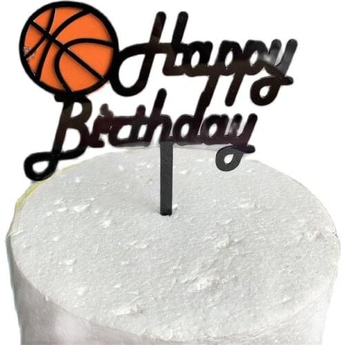 Basketball Happy Birthday Acrylic Cake Decoration Card Insert Cake Party Birthday Cake Decoration Baby Shower New 2021