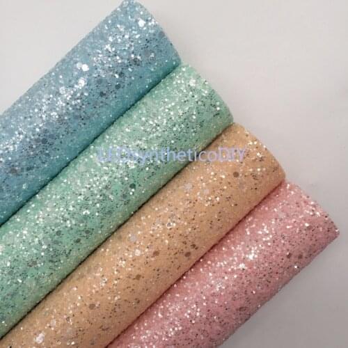 1PC 21X29CM Glitter Fabirc, Chunky Glitter Leather, Crystal Glitter Leather Sheets For Making Bows LEOsyntheticoDIY T147A