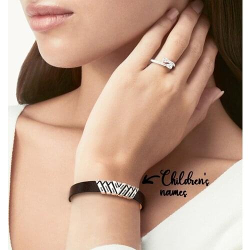 Personalized Names Bracelet Adjustable Leather Bracelet Mothers Day Jewelry Gift Silver Gold Rosegold Women Bracelet