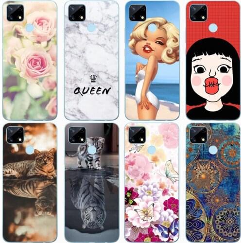 For Realme 7I RMX2103Case Rose Wolf Cute Patterned Cover Soft Silicon Phone Case for Realme 7i rmx2103 Top Quality