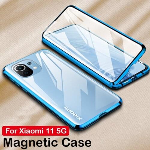 Xiaomi Mi 11 Case Full Body Tempered Glass Magnetic Case for Redmi K40 K40 Pro Metal Bumper Shockproof Covers for Redmi K40