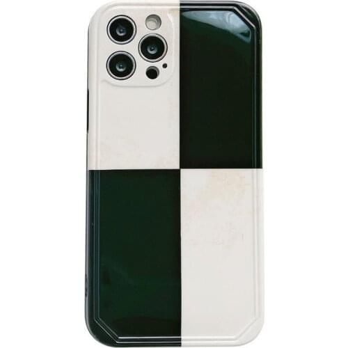 Korean Style Black & White Checker Case for iPhone 12 Pro Max Back Phone Cover for 12 11 Pro Max X XS XR 8 7 Plus SE 2020