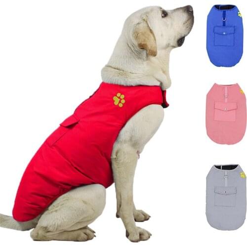 Double Sides Wear Dog Winter Clothes Warm Small Medium Large Pets Cotton Coat Jacket Chihuahua Puppy Waterproof Costume Outfits