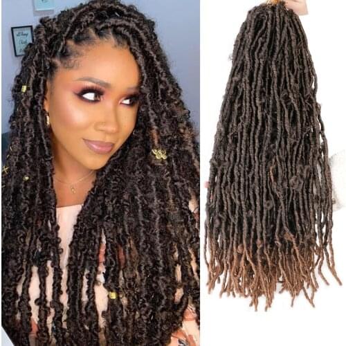 YiHan Butterfly Locs Crochet Hair 14 Inches 18 Inches 24 Inches Faux Locs Crochet Braids Synthetic Hair Extension For Women