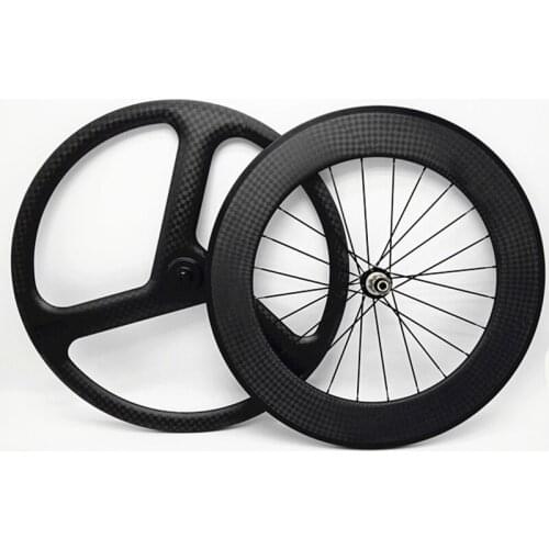 DAIRS carbon road bike wheels front 3 spokes rear 88mm tubular R36 ENDURO hubs 12k matte road bicycle wheels 1423 spokes