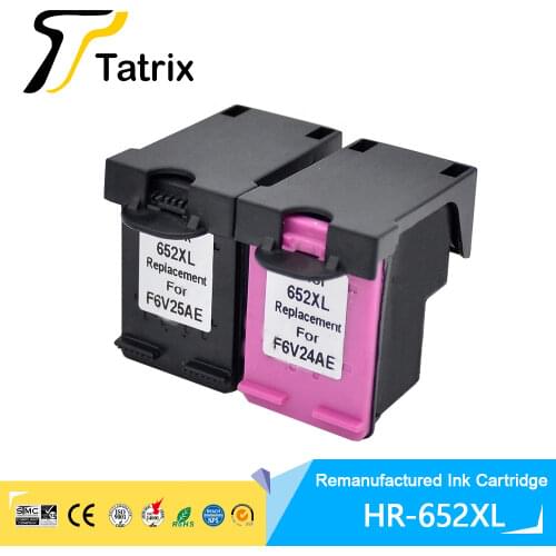 Tatrix 652 XL HP652XL Premium Remanufactured Color Inkjet Ink Cartridge for HP DeskJet Ink Advantage 1115/1118/2135/2138/3635