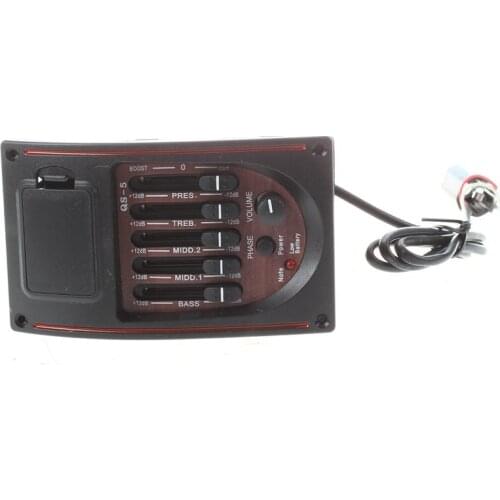 Hot-Acoustic Guitar Pre-wired Preamp 5 Band EQ Tuner Piezo Pickup