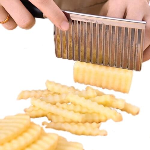 Stainless Steel Potato Dough Waves Crinkle Cutter Slicer Home Kitchen Vegetable Chip Blade Knife Cooking Tools