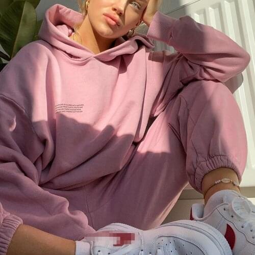 Fall Clothes For Women Hoodie Sweatshirt Large Size Leisure Letter Solid Color Long Sleeve Hooded Pullovers Couple Streetwear