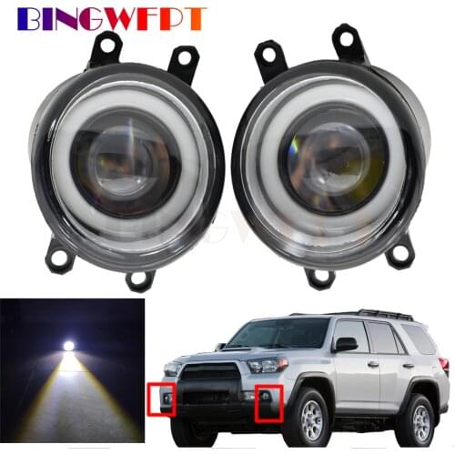 Angel Eye Fog Light Assembly For Toyota 4Runner 4 Runner 2010-2013 Car Front Bumper Fog Light With Halo Ring DRL H11