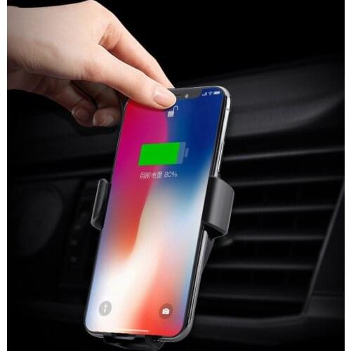 Qi Car Wireless Charger For iPhone XS XR 11 For Samsung S10 S20 Fully Automatic Bracket 10W Wireless Fast Charging Car Stand