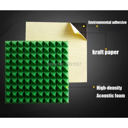 Self adhesive acoustic foam 60pcs big size 50x50cm studio foam cover 15 square meters acoustic foam white acoustic treatment