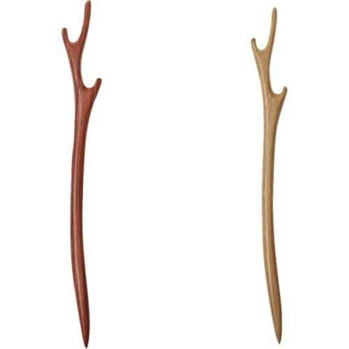 Retro Wooden Antler Hair Sticks Handmade Hairpin Chignon Pin Accessories