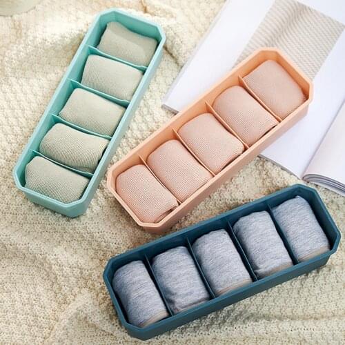 Stackable Socks Storage Box Fashion Portable Bra Underwear Storage Organizer Compartment Case Plastic Bra Storage Box for Home