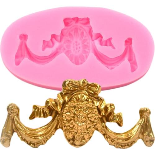 Swag Banner Medallion Silicone Mold Candy Clay Chocolate Moulds Flower Relief Fondant Cake Decorating Tools Jewelry Resin Molds