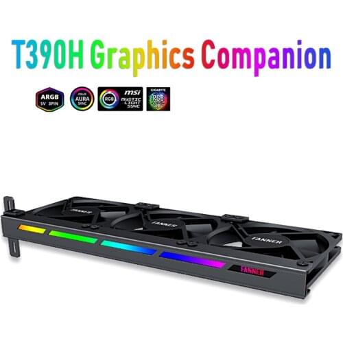 3*90mm Graphics Card Cooling Fan 5V 3Pin ARGB Sync Light Strip Cooler Fan for Computer PC Case Aluminum Heat Sink Radiator
