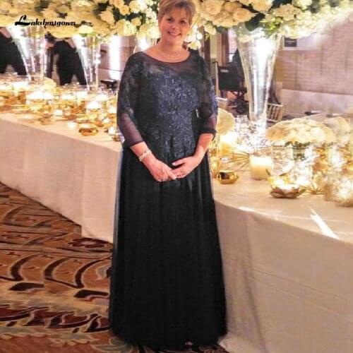 Vestidos de noite Mother of the Bridal Dress 2020 Plus Size Women Formal Evening Party Gowns Dresses Long Sleeves Lace Beading