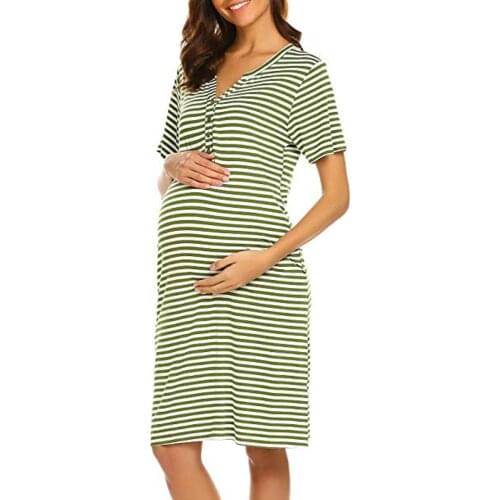 Summer explosion models comfortable ladies hot new cool fashion women big belly maternity dress striped maternity dress