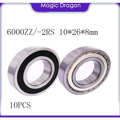10PCS 6000-2RS 6000RS 6000ZZ Bearing ABEC-5 (10PCS) 10x26x8 mm High quality Deep Groove 6000 ZZ Ball Bearings 6000Z 80100 Z