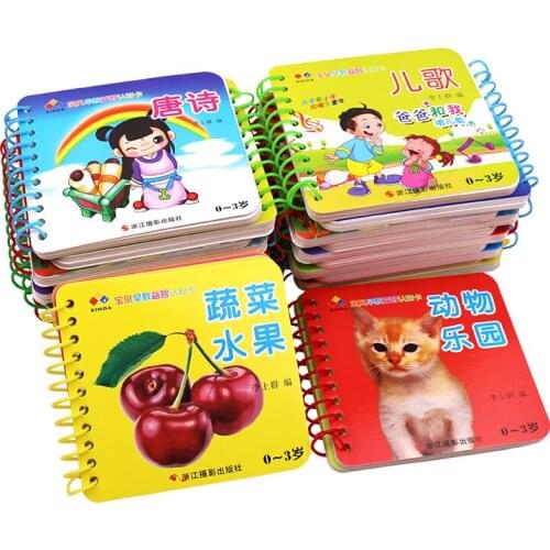 10pcs/set New Early Education Baby Preschool Learning Chinese characters cards with picture ,Chinese book with pinyin English