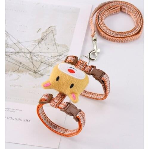 2021New Pet Accessories Breast-band For Cats Puppy Harness Necklace Anti Constriction Extensible Dog Leash Anti-strike Cat Belt