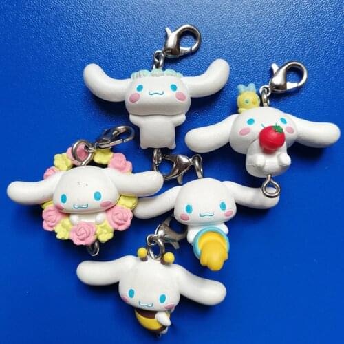 5Pcs/Set Anime Action Figures Melody Kuromi Cinnamoroll Action Figure Model Toys Keychains Keyring for Girls Kids