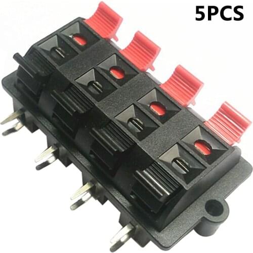 5pcs Wp8-3 Audio Clip 5pcs 8PIN PUSH Red and Black Spring Push Speaker Cable Wire Loudspeaker Audio Terminal Board Connector